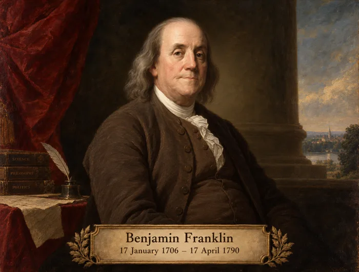 Portrait of Benjamin Franklin, 17 January 1706 to 17 April 1790.