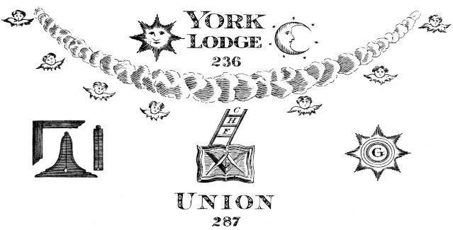 The Lodge's historic emblem, bearing the names York Lodge 236 and Union 287.