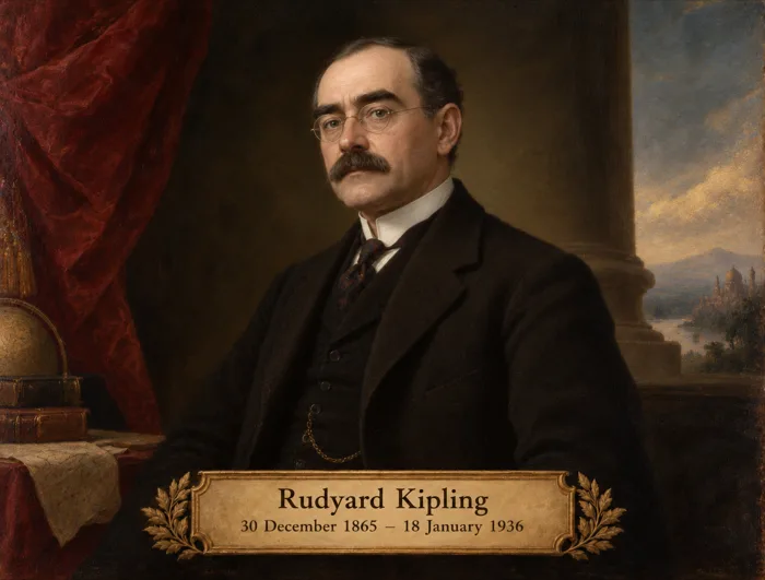 Portrait of Rudyard Kipling, 30 December 1865 to 18 January 1936.